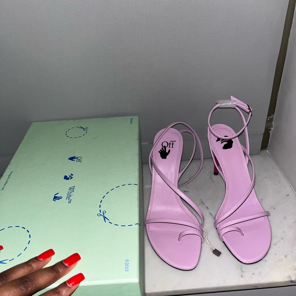 Off-White Women's Pink Strappy Sandals
